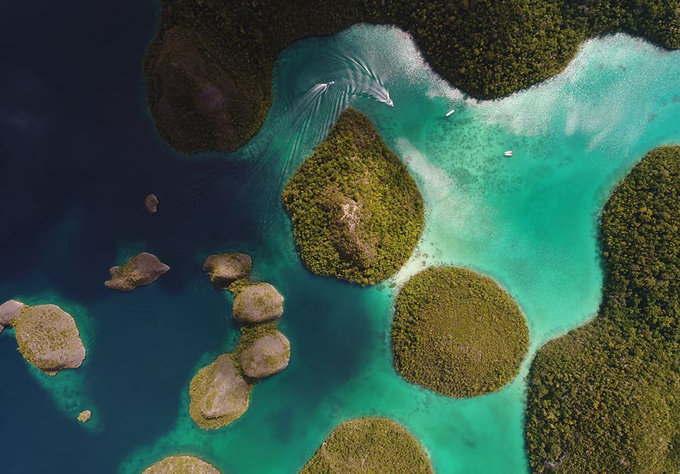 Aerial-shot-of-the-Wayag-Islands-Raja-Ampat-West-Papua-Indonesia