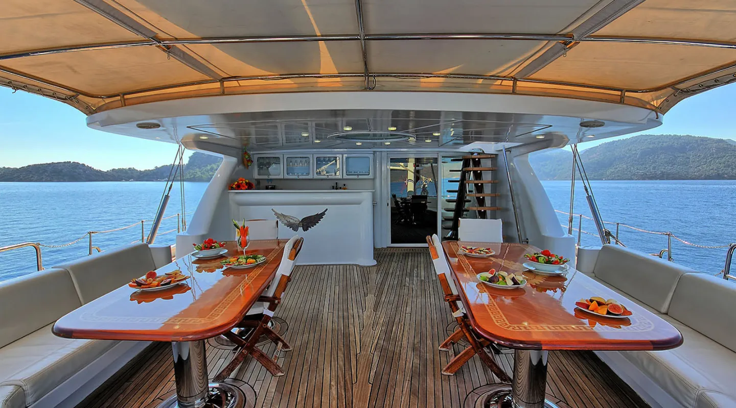 ANGELO 2 Dining area on Aft deck