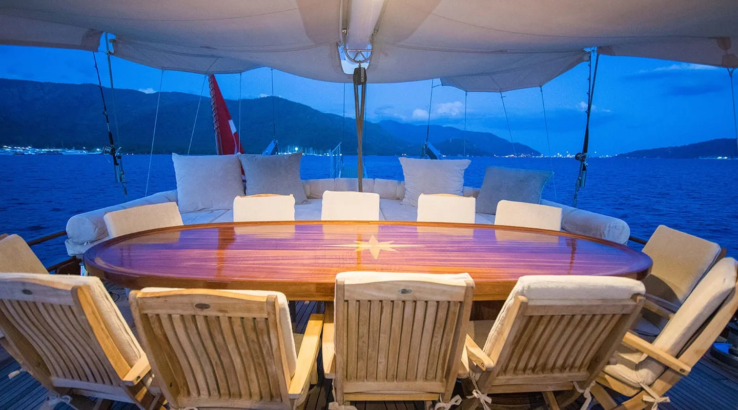 GRANDE MARE Dining area on Aft deck