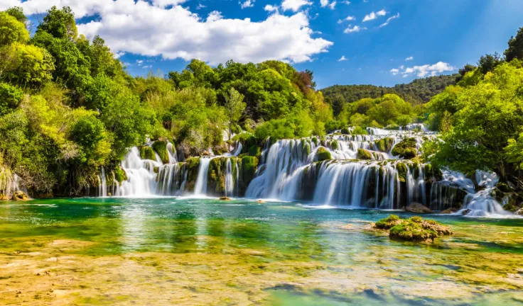 Beautiful Skradinski Buk Waterfall In Krka National Park