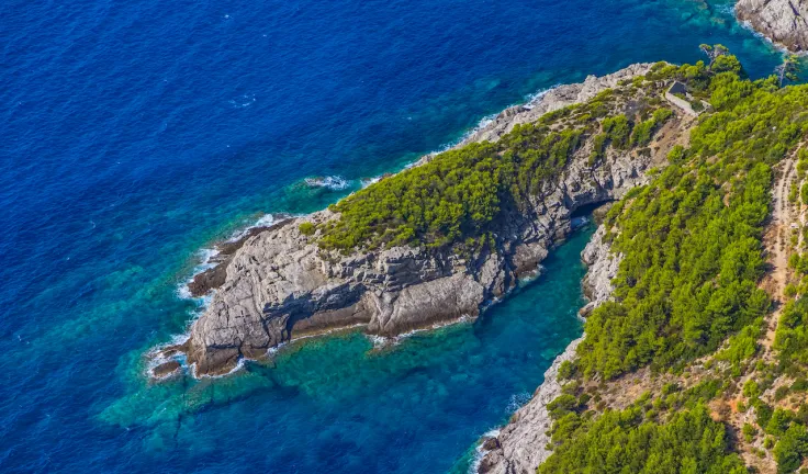 Reef on Elaphites island Lopud - Dubrovnik archipelago