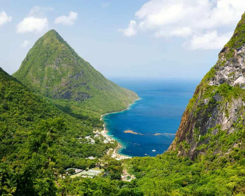Piton-mountains-on-St-Lucia-island-in-Caribbean