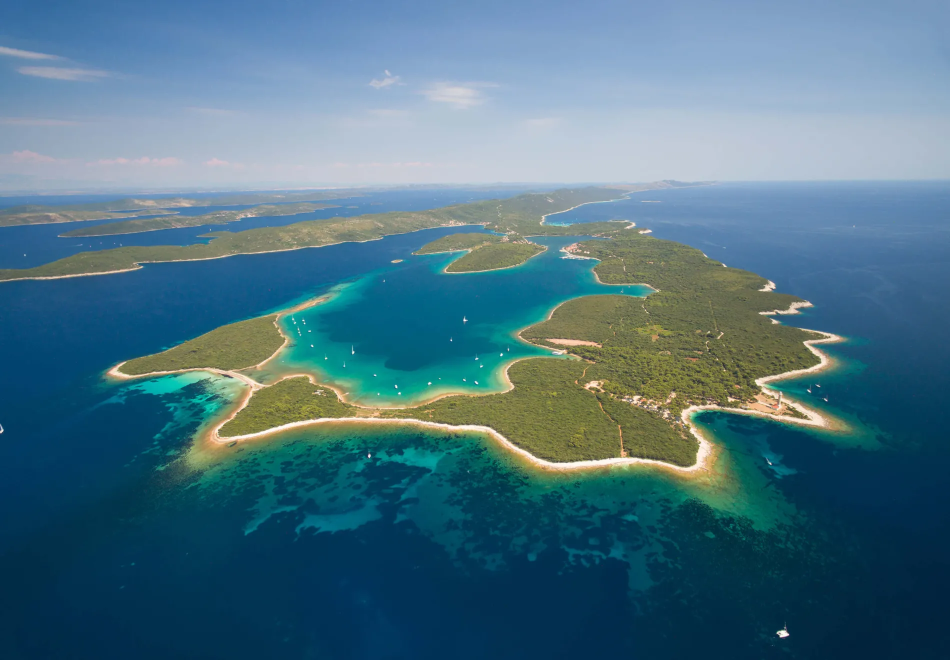 Aerial view of Veli Rat on the island Dugi Otok