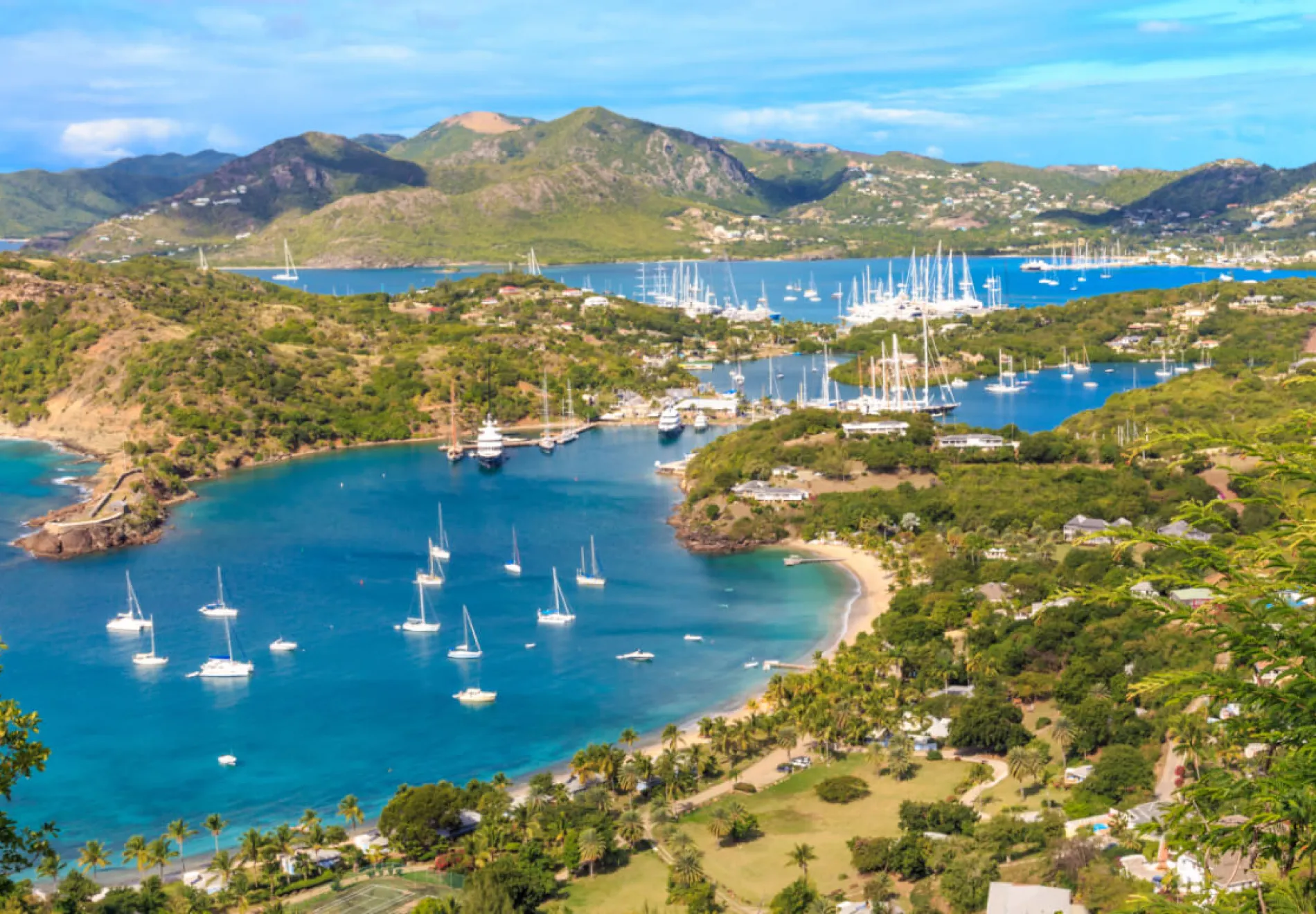 Antigua Bay Aerial View, Falmouth Bay, English Harbour