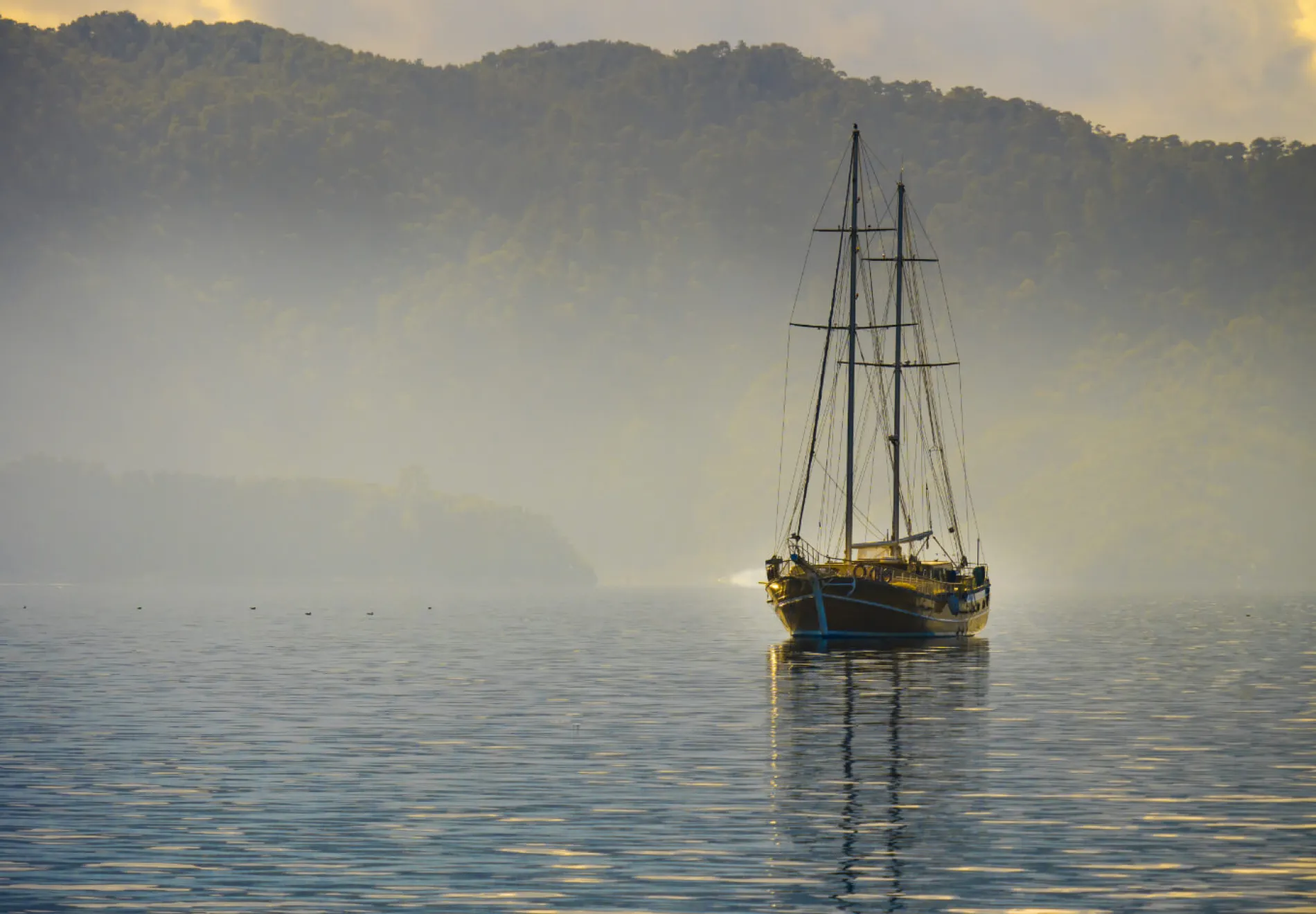 Boat cruising in sea of Marmaris, Turkey