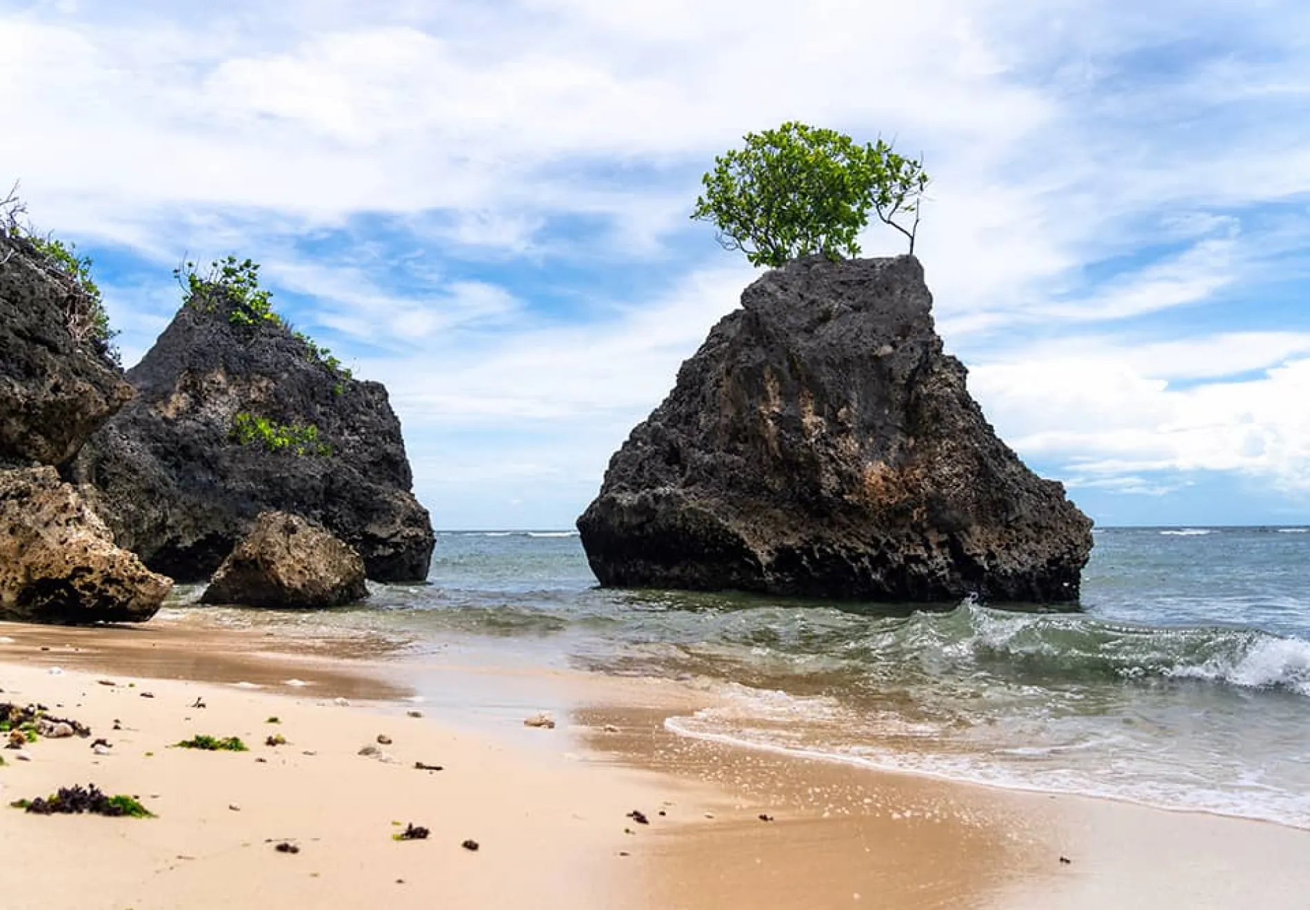 Unique-tree-growing-on-a-rock-in-the-ocean-on-Bingin-Beach-Bali-Indonesia