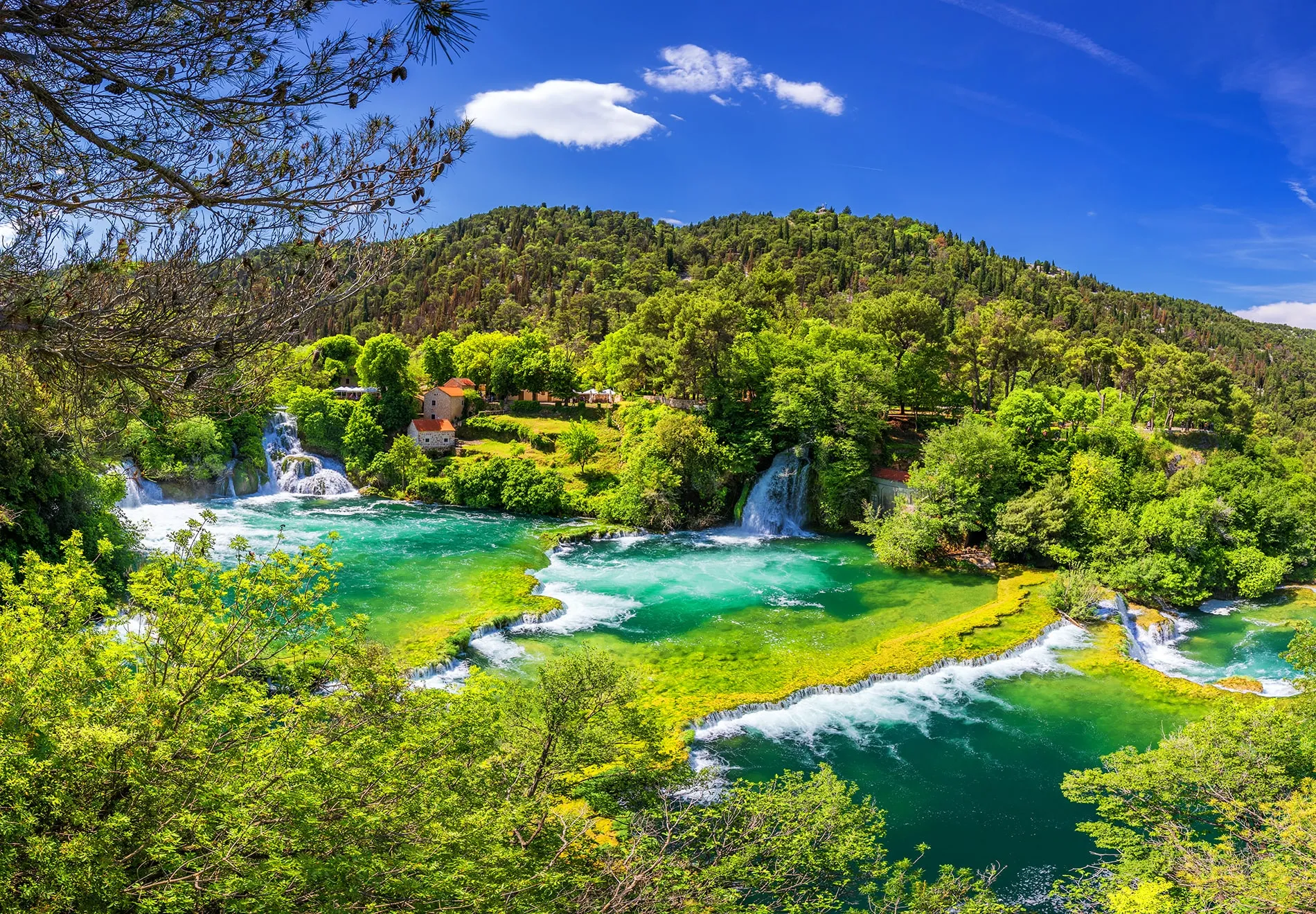 Explore the pristine wilderness of national parks like Paklenica and Krka