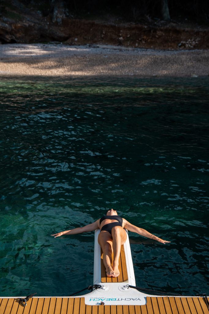 Relaxing and swimming in