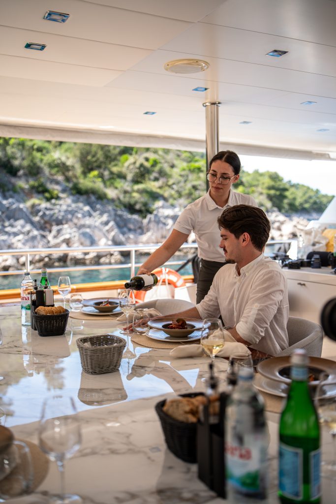 Lunch aboard in Korcula