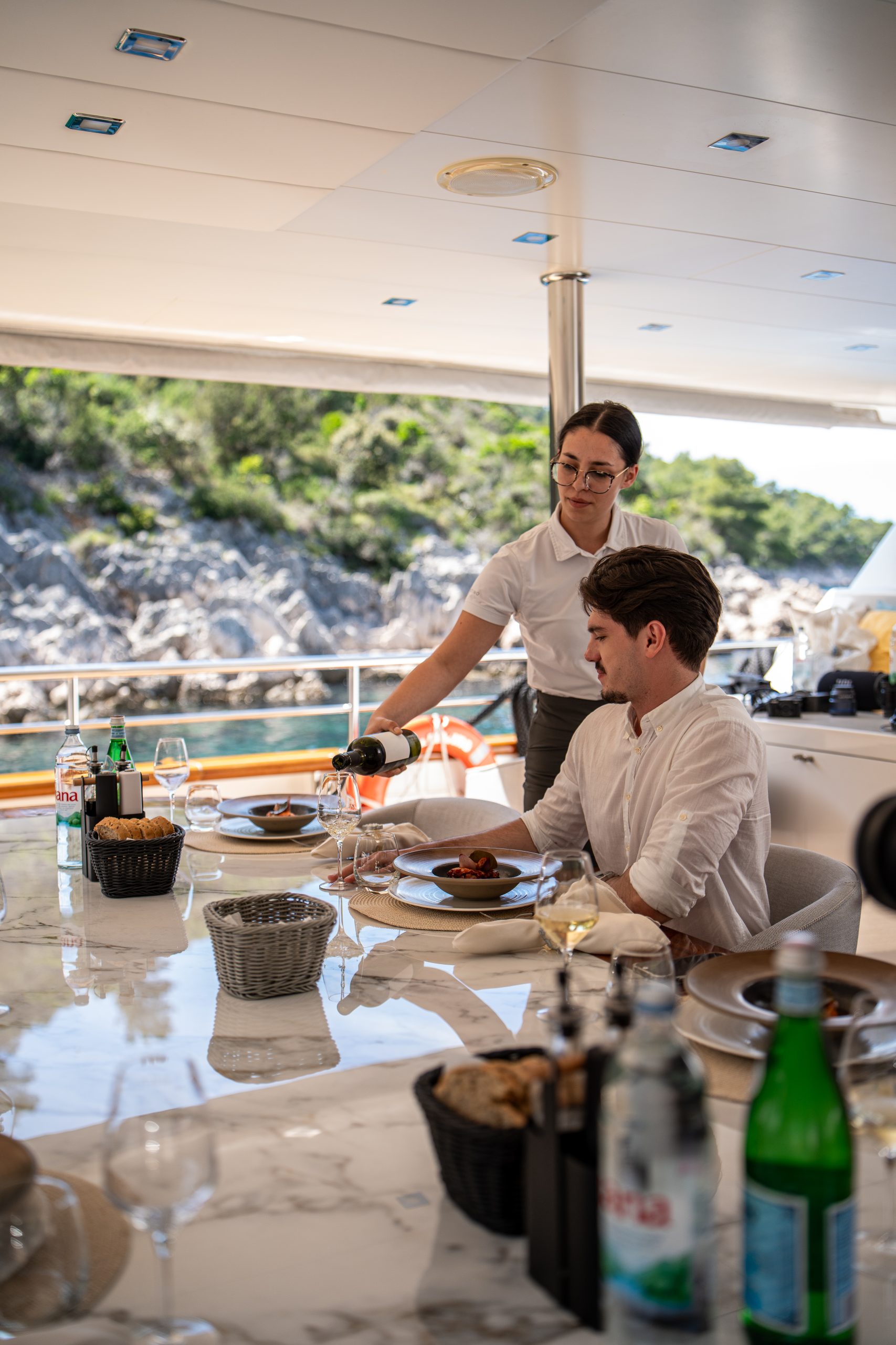 Lunch aboard in Korcula
