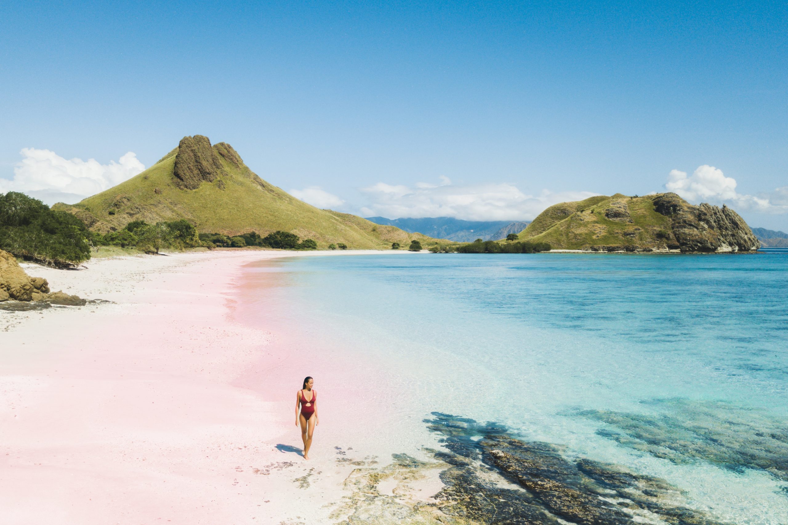 Pink Beach on Padar Island, Indonesia