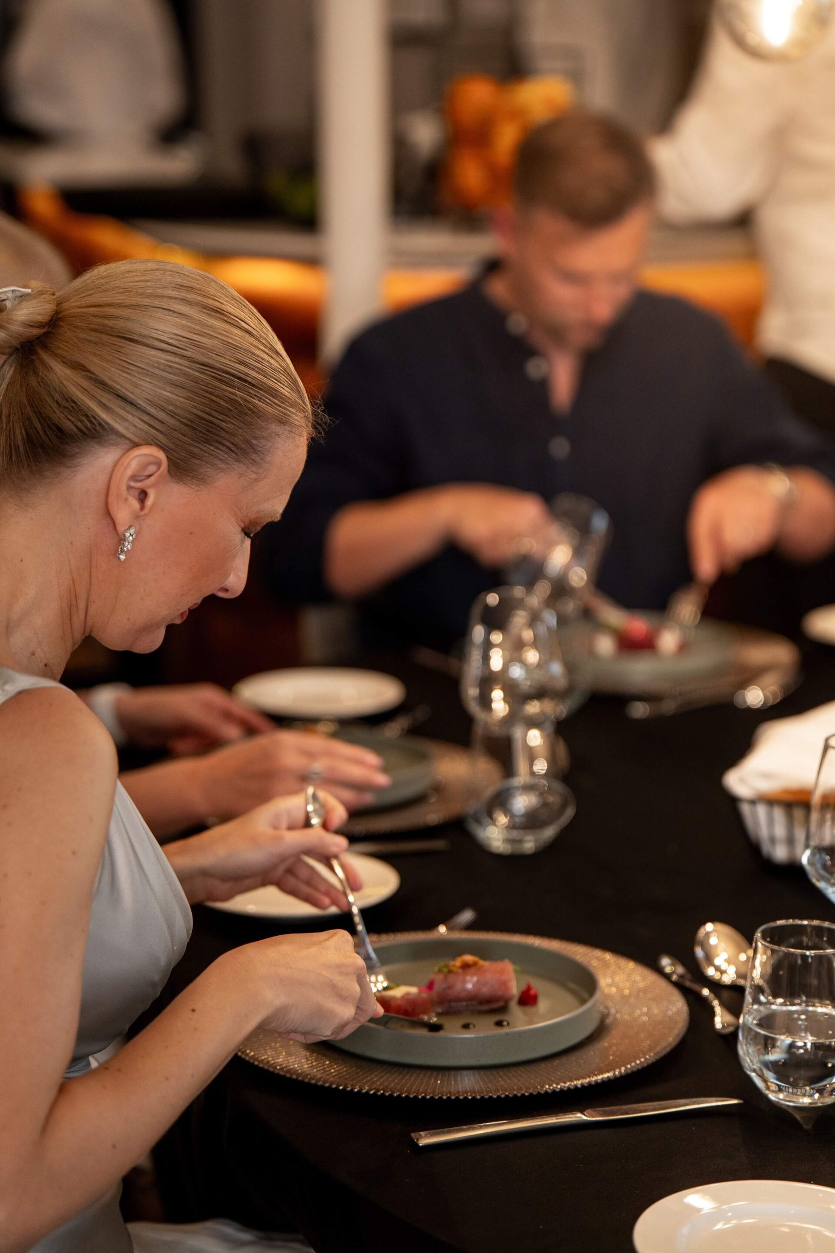 corporate fine dining on yacht