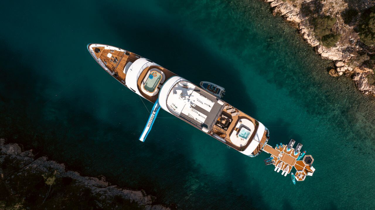 Superyacht playground on Freedom yacht