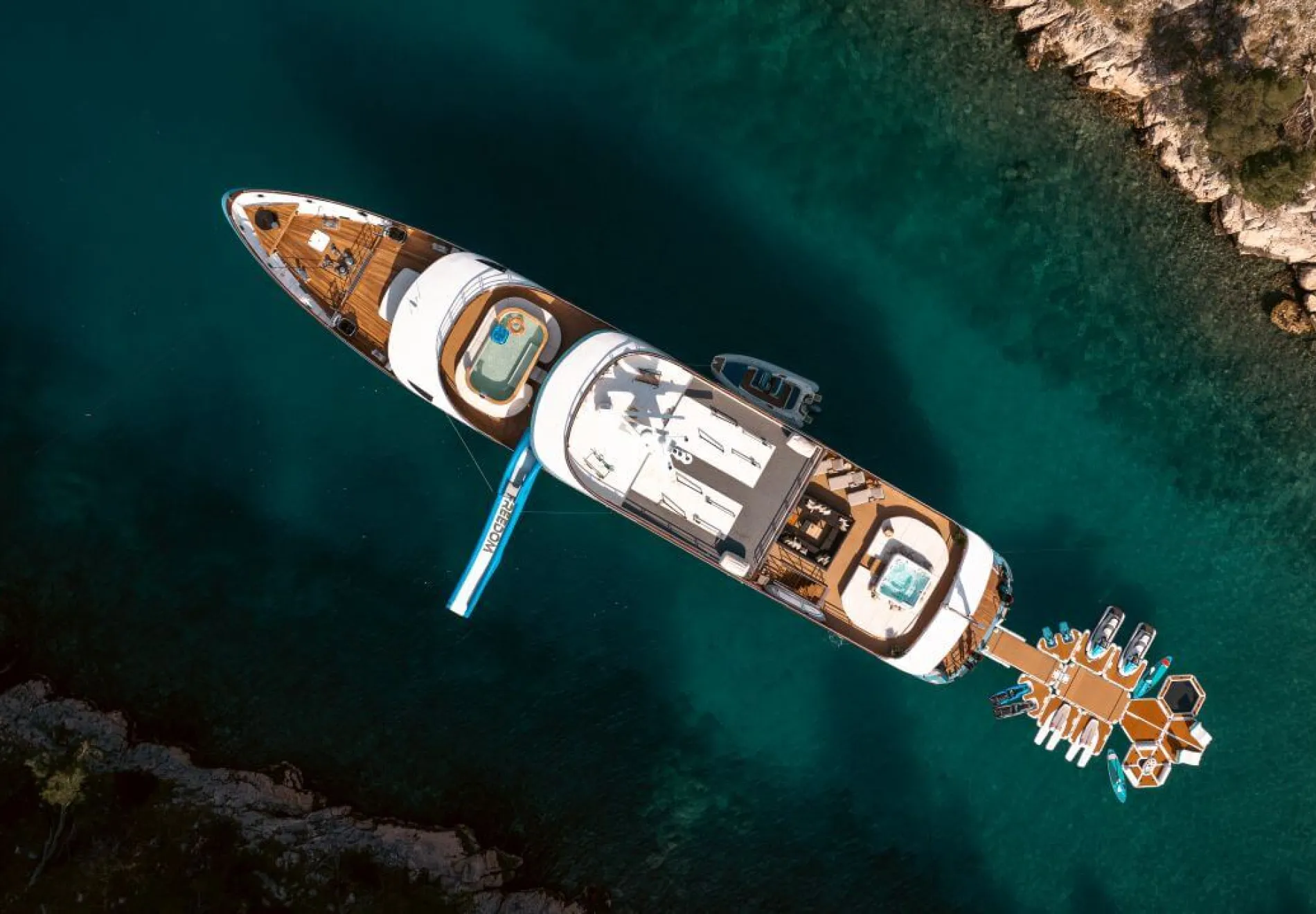 Superyacht playground on Freedom yacht