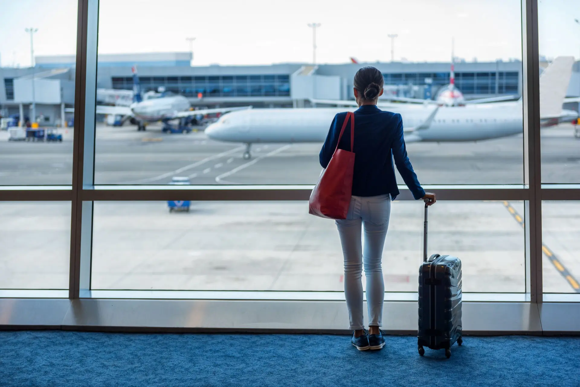 Businesswoman traveling in airport