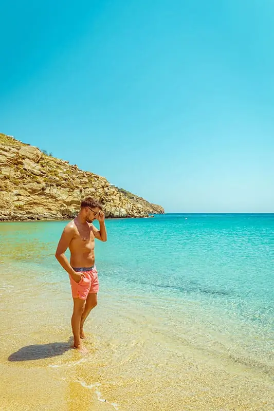 Beach on Mykonos island