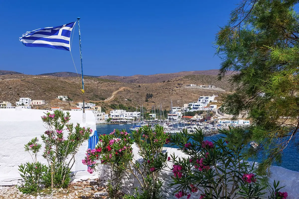 The alley of a small Orthodox church in Kythnos island - Copy