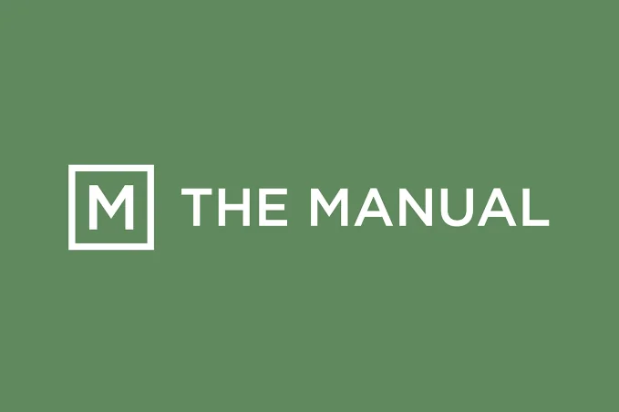 White text on a green background reads THE MANUAL with a white square containing the letter M to the left of the text.